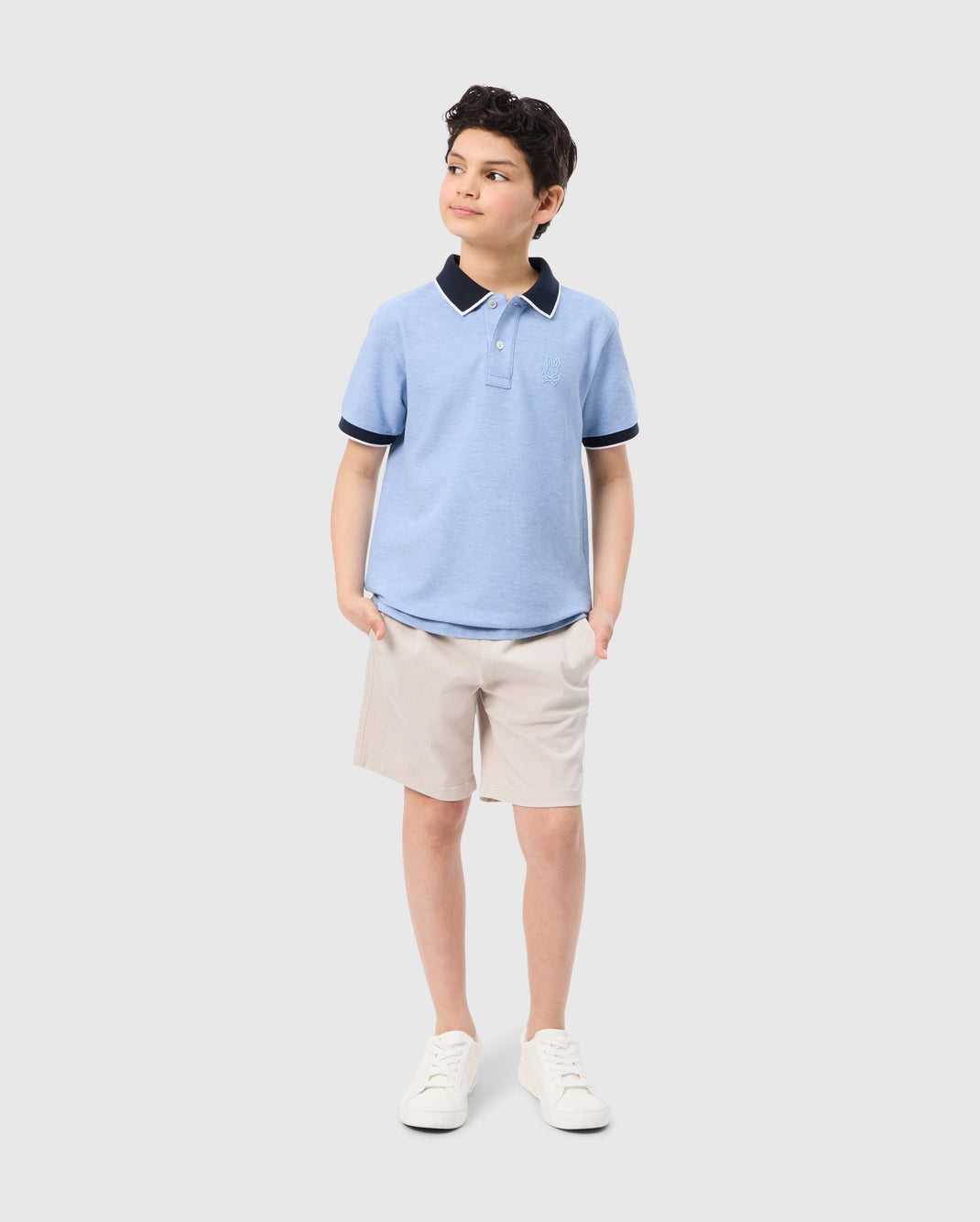 Polos Psycho Bunny Windcrest Pique Polo Shirt Bleu Enfant | JMD-16636972